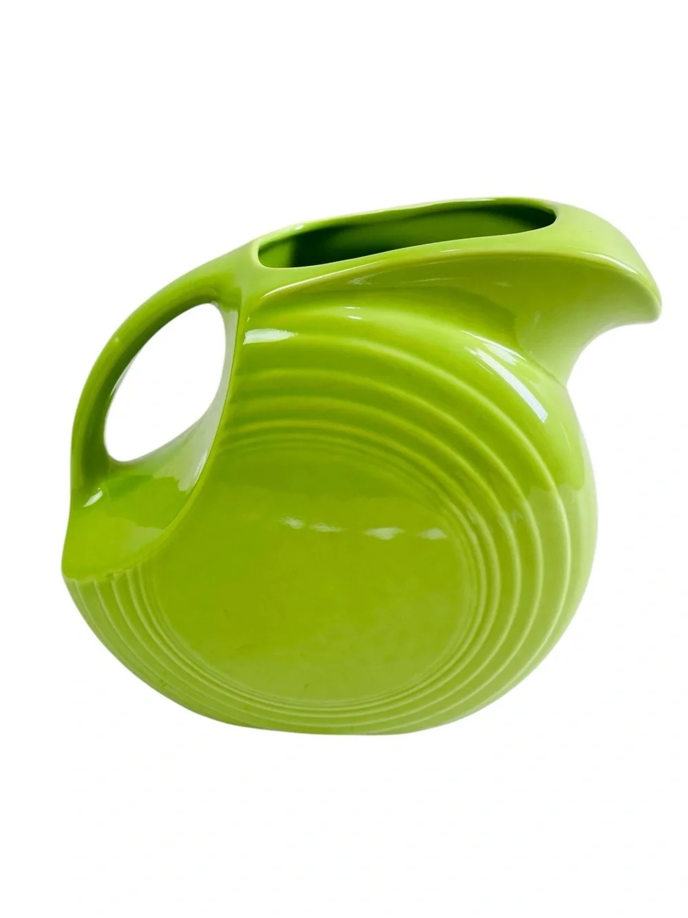 Fiesta Homer Laughlin Large Disk Pitcher In Chartreuse 64oz